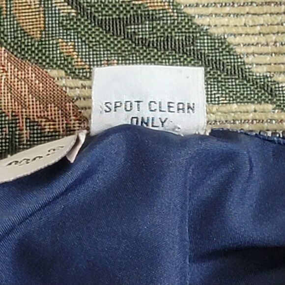 Laurence Kazar Blouse Womens M Blue Short Sleeve Sequin Beaded Shimmer Top - Picture 13 of 13